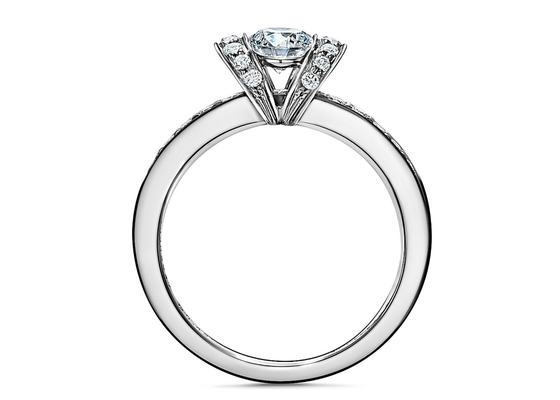 corte de ronda blanco del oro sólido de Ring Set 14K de la boda del compromiso 0.78ct 3M M