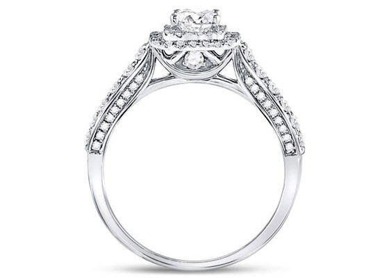 la joyería del oro sólido de 3.65g 14K, 0.8ct ajusta el oro blanco Diamond Rings de las mujeres
