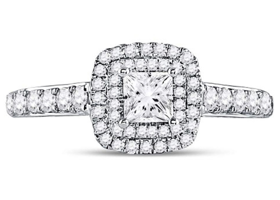 la joyería del oro sólido de 3.65g 14K, 0.8ct ajusta el oro blanco Diamond Rings de las mujeres