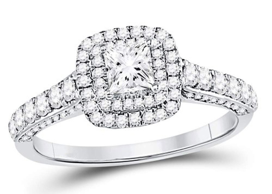 la joyería del oro sólido de 3.65g 14K, 0.8ct ajusta el oro blanco Diamond Rings de las mujeres
