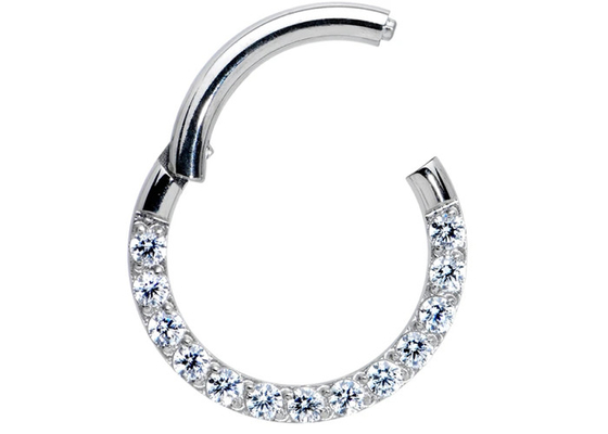 anillo de perforación del Tragus de los diamantes 0.1ct, nariz Ring Inner Dia del oro blanco 8-15m m