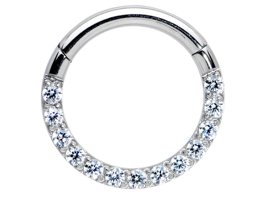 anillo de perforación del Tragus de los diamantes 0.1ct, nariz Ring Inner Dia del oro blanco 8-15m m