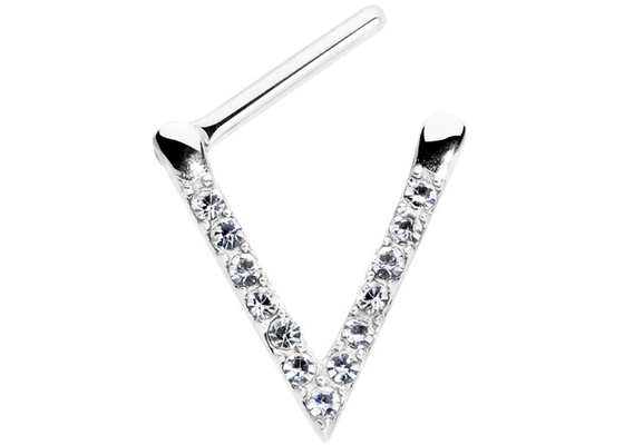 Anillo del septo del oro blanco del triángulo del OEM con los diamantes de 0.1ct 1.3m m