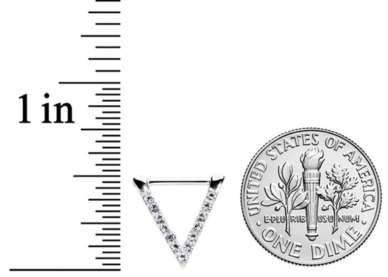 Anillo del septo del oro blanco del triángulo del OEM con los diamantes de 0.1ct 1.3m m