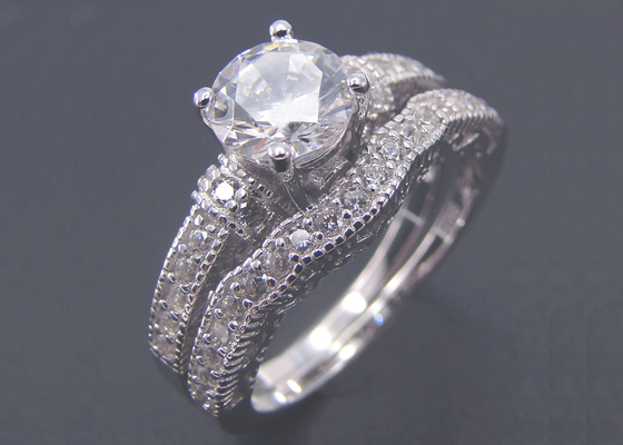 ODM del OEM de la forma de Diamond Engagement Wedding Rings Round de 2 quilates