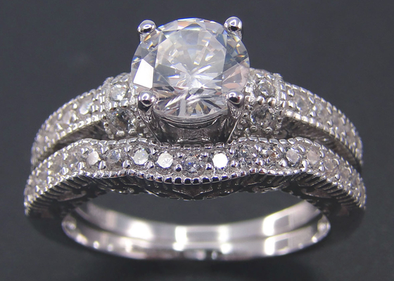 ODM del OEM de la forma de Diamond Engagement Wedding Rings Round de 2 quilates