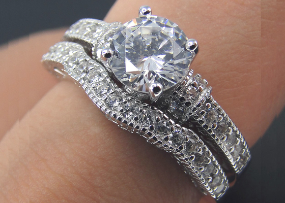 ODM del OEM de la forma de Diamond Engagement Wedding Rings Round de 2 quilates
