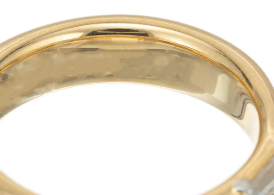 joyería Diamond Wedding Ring del oro sólido de la piedra 14K del solitario de 0.58ct los 6x4MM