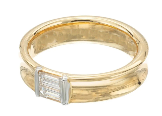 joyería Diamond Wedding Ring del oro sólido de la piedra 14K del solitario de 0.58ct los 6x4MM