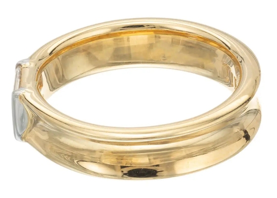 joyería Diamond Wedding Ring del oro sólido de la piedra 14K del solitario de 0.58ct los 6x4MM