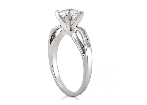 Joyería Diamond Ring, boda Ring Round Cut del OEM del ODM del oro blanco 14k