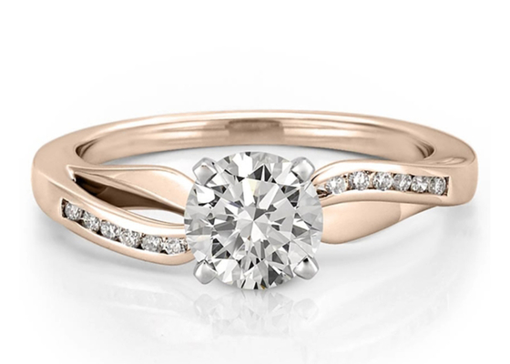 Joyería Diamond Ring, boda Ring Round Cut del OEM del ODM del oro blanco 14k