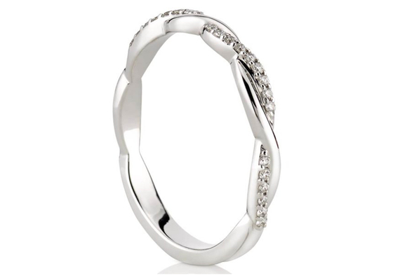 ODM real del corte de ronda de Diamond Jewellery Ring 0.3ct del oro blanco 14K para el compromiso