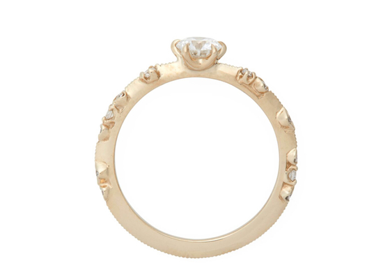 ODM real de Diamond Jewellery Ring 14K 18K Rose Gold Material del tamaño de 4m m