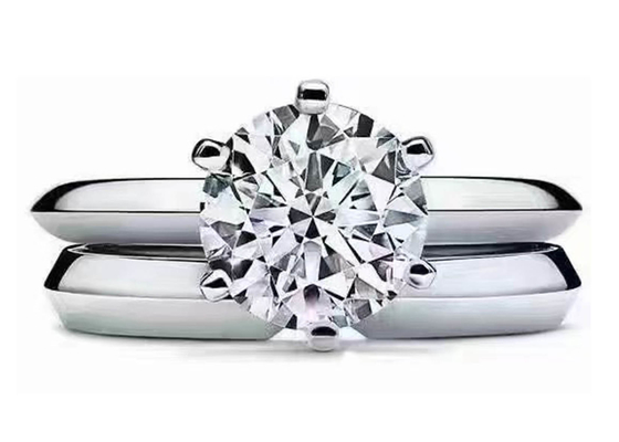compromiso Ring Setting del oro blanco del corte de ronda de 5m m 18k con el ODM de los diamantes 8pcs