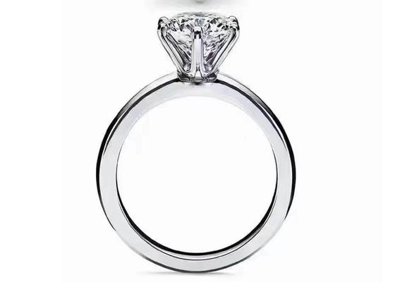 compromiso Ring Setting del oro blanco del corte de ronda de 5m m 18k con el ODM de los diamantes 8pcs