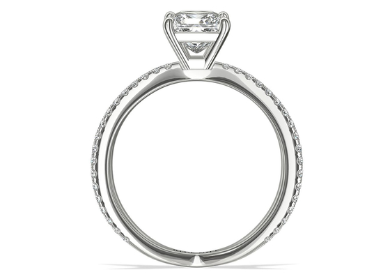compromiso de la promesa de 0.1ct RD3.0MM y peso de Ring Set 3.21g de la boda