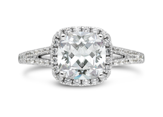 Joyería del oro sólido del corte 2.43ct 14K de Cusion, ODM natural crudo de los anillos de compromiso del diamante