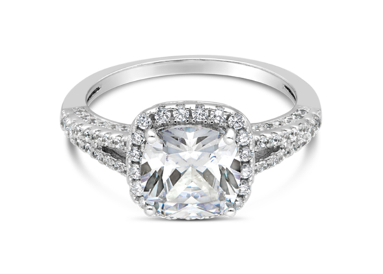 Joyería del oro sólido del corte 2.43ct 14K de Cusion, ODM natural crudo de los anillos de compromiso del diamante