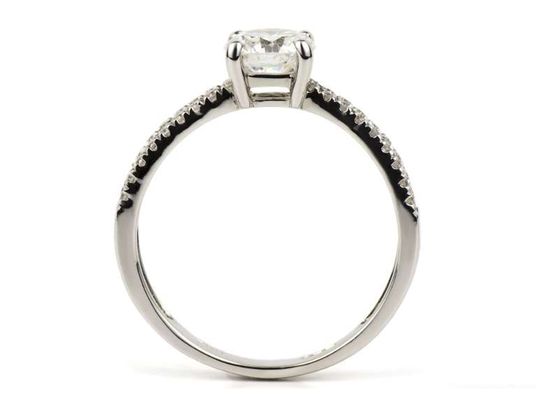 0.1ct peso del corte de ronda de la joyería del oro sólido del diamante 14K 3.21g para el compromiso