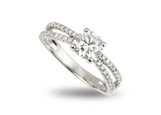 0.1ct peso del corte de ronda de la joyería del oro sólido del diamante 14K 3.21g para el compromiso