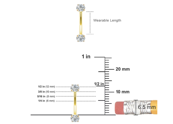 dimensión del anillo 10m m 8m m de 16g Diamond Gold Body Piercing Jewelry para el ombligo
