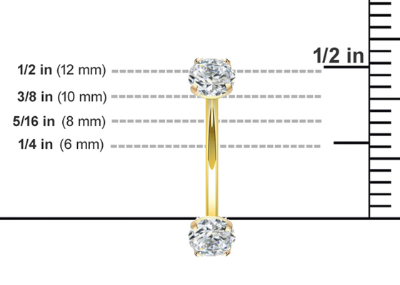 dimensión del anillo 10m m 8m m de 16g Diamond Gold Body Piercing Jewelry para el ombligo