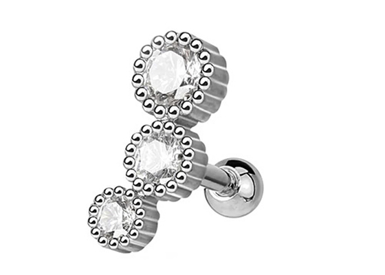 Pendientes de perforación de la joyería del cuerpo estéril del oro para el ODM del diámetro 3×3m m del Tragus del cartílago