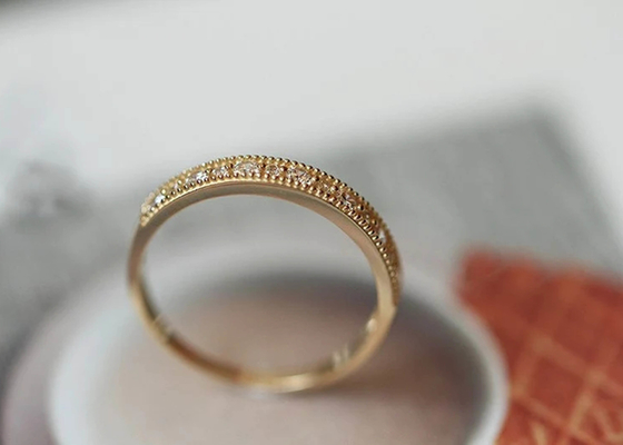 Tamaño real de Diamond Jewellery Ring Round Cut 2.5m m 1.3m m del estilo afiligranado