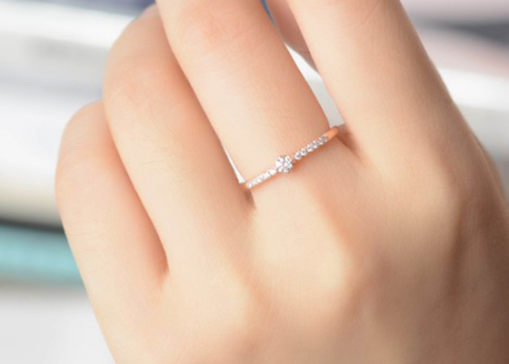 corte de ronda real del peso del anillo 0.25ct de 4m m Diamond Jewellery para el OEM del aniversario