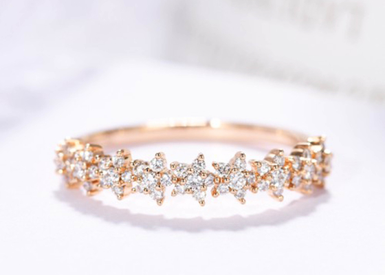 estrella Diamond Ring, compromiso Ring For Women Girl del oro 0.54ct del oro 18k de 1.3m m
