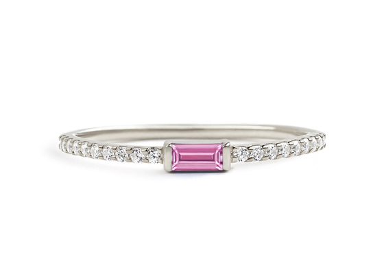 Anchura fina del anillo de oro del diamante 9K 0.20ct 2.5M M para el diente del compromiso que fija el tipo