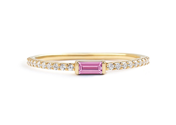 Anchura fina del anillo de oro del diamante 9K 0.20ct 2.5M M para el diente del compromiso que fija el tipo