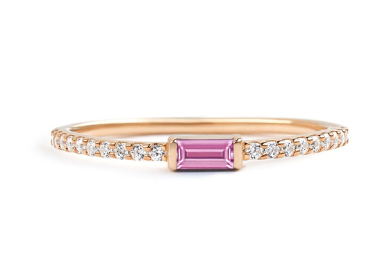 Anchura fina del anillo de oro del diamante 9K 0.20ct 2.5M M para el diente del compromiso que fija el tipo