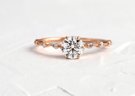 1.0ct Moissanite Diamond Rings, ODM cortado redondo de los anillos de compromiso 6.5M M