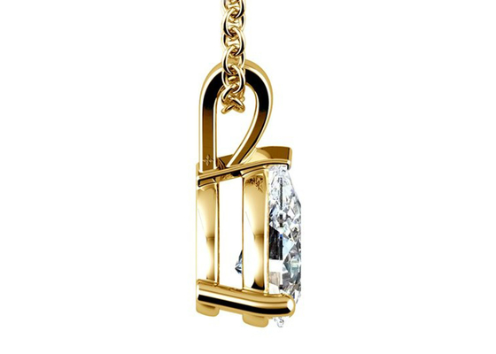 Collares del oro del corte 0.84ct 14k de la pera con el colgante del vintage de 8×5m m
