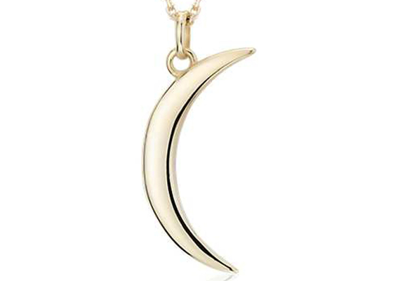 oro Crescent Moon Necklace, ODM femenino de la longitud de 21m m del collar de la capacitación