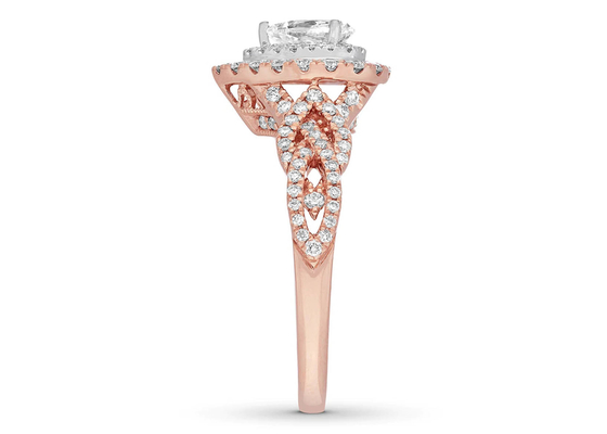 corte de la pera de Ring Set 7.0m m de 7ct 8ct 18K Rose Gold Ring, del compromiso y de la boda