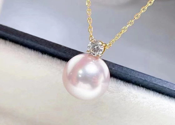 solo collar de agua dulce de la perla 2ct, 0.03ct Diamond Accent Necklace