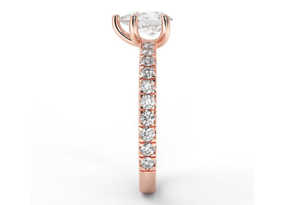 ODM del certificado de Wedding18K Rose Gold Ring Pear Cut 0.80ct DGC