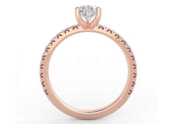 ODM del certificado de Wedding18K Rose Gold Ring Pear Cut 0.80ct DGC