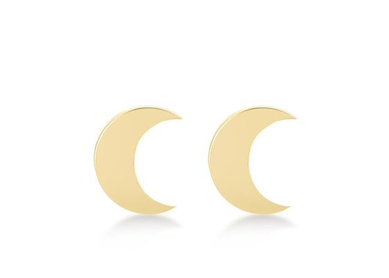 ODM de la dimensión de los pendientes 6M M del oro de Crescent Shape 9K para el regalo del partido