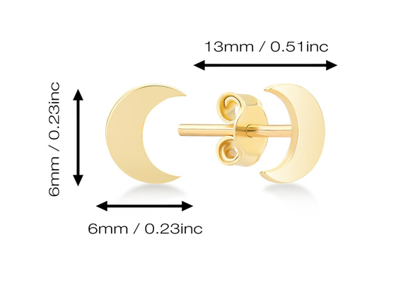 ODM de la dimensión de los pendientes 6M M del oro de Crescent Shape 9K para el regalo del partido