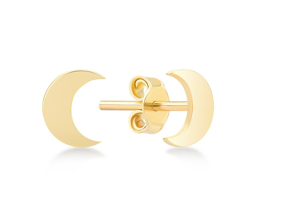ODM de la dimensión de los pendientes 6M M del oro de Crescent Shape 9K para el regalo del partido