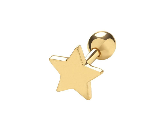 Atornille detrás los pendientes del oro 9K para el cartílago para la boda del compromiso