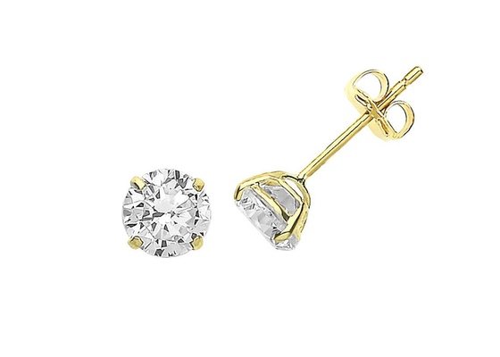 pendientes del solitario del oro de 9ct 9K, solitario Diamond Stud 3m m 4m m 5m m