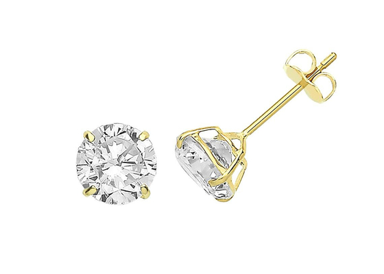 pendientes del solitario del oro de 9ct 9K, solitario Diamond Stud 3m m 4m m 5m m