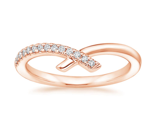 9K Rose Gold Moissanite Engagement Rings 1.3m m 0.14Carat alrededor de forma