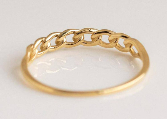 Amontonamiento de la mano del diente de la dimensión del anillo de oro 9K 2.0M M que fija el tipo OEM
