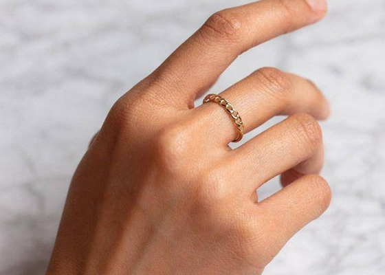 Amontonamiento de la mano del diente de la dimensión del anillo de oro 9K 2.0M M que fija el tipo OEM